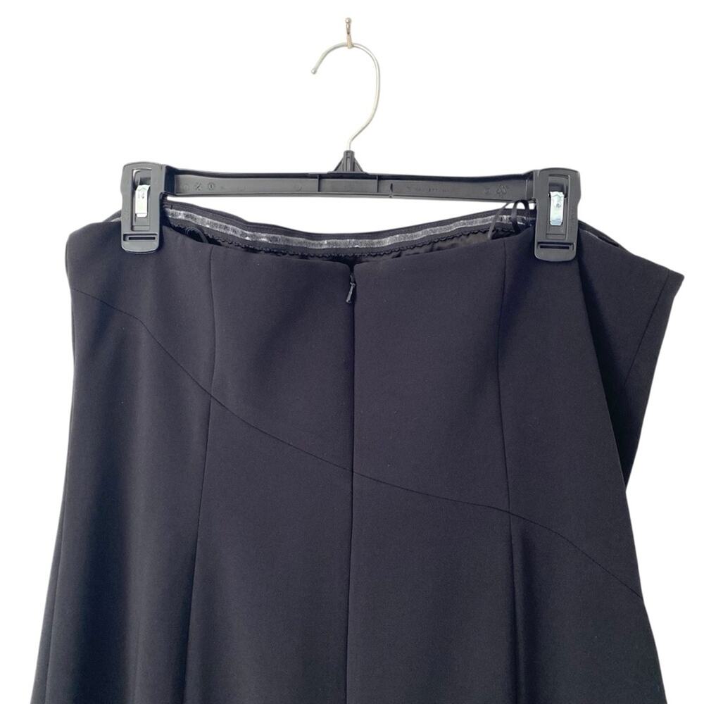Jay Godfrey Allman Black Strapless Ruffle Gown Side Slit lined in satin size 12 - Picture 5 of 9